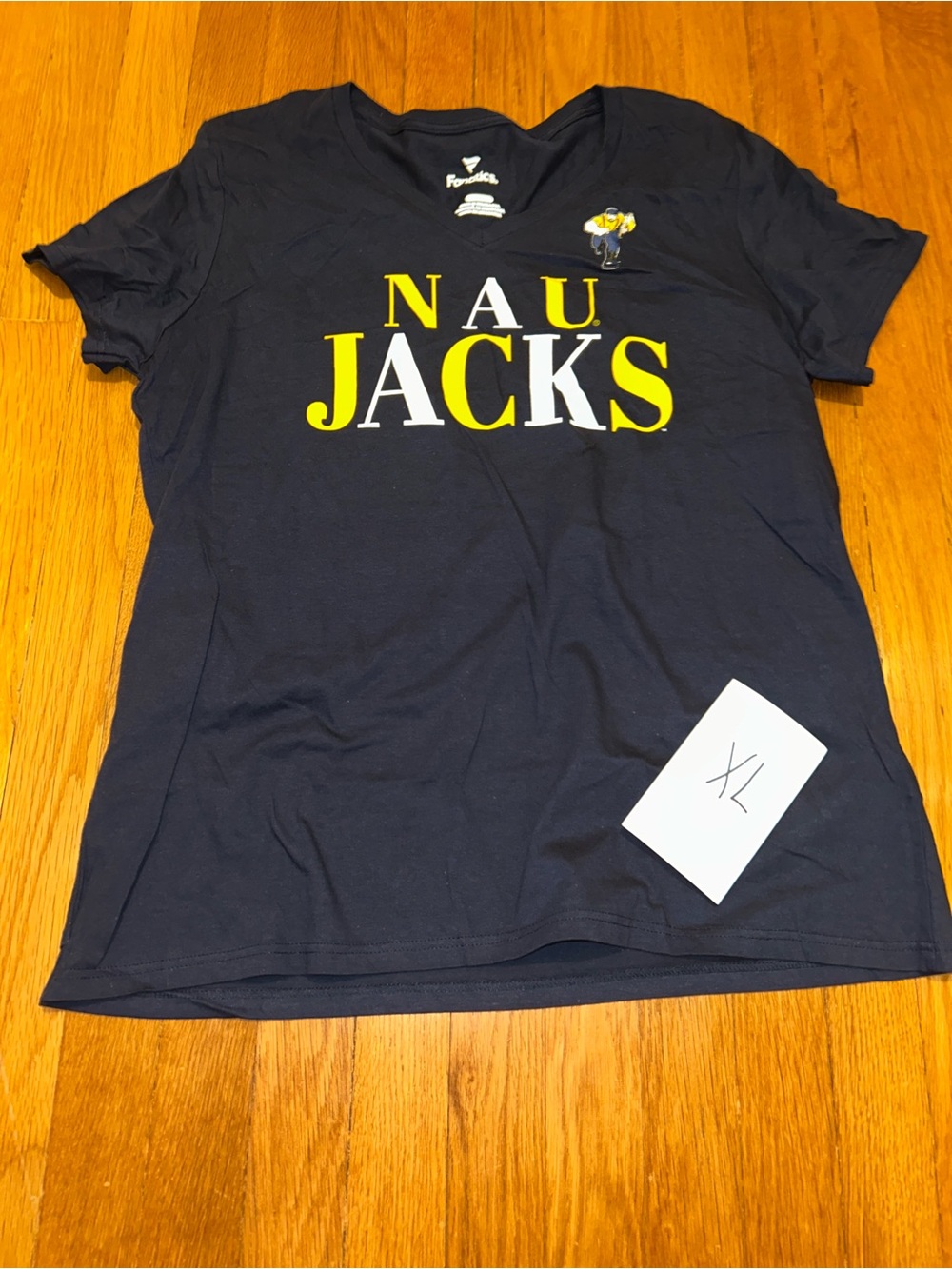 NAU Jacks Navy Graphic Tee with Yellow & White Logo W XL